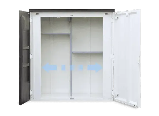 デザイン物置ディーズシェッド リコ 使いやすい両開き扉